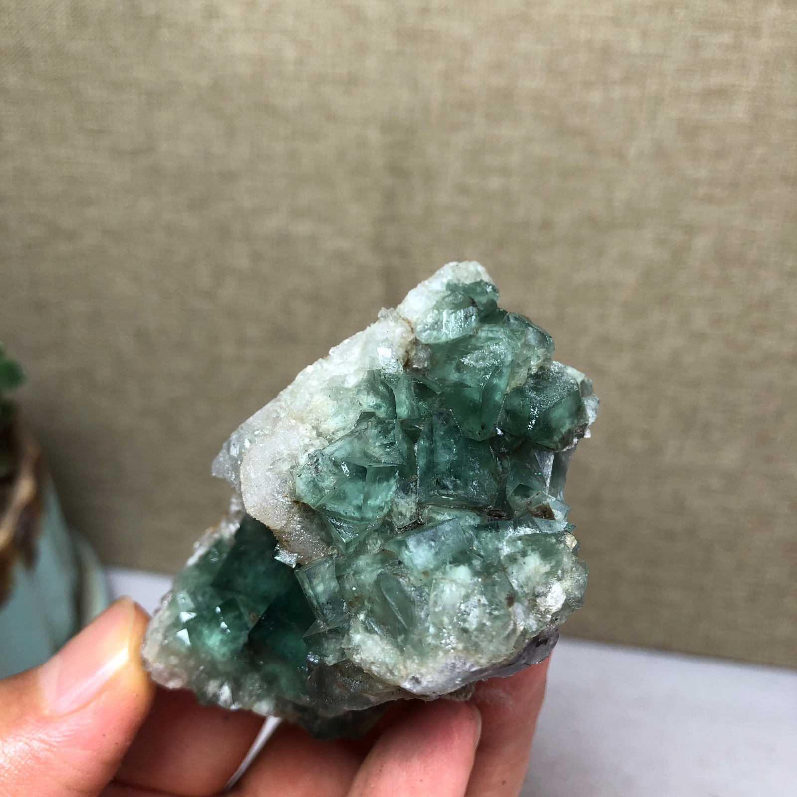 101g NATURAL Green Cubic FLUORITE Crystal Cluster Mineral Specimen A4737