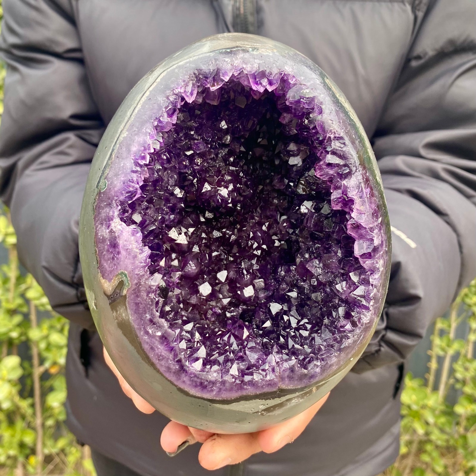 5LB Natural amethyst Dinosaur egg Quartz Crystal specimen healing