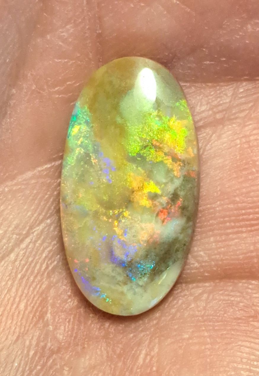 Large Multicolor Andamooka Hard Matrix Double Sided Carbonized Polished Colorful