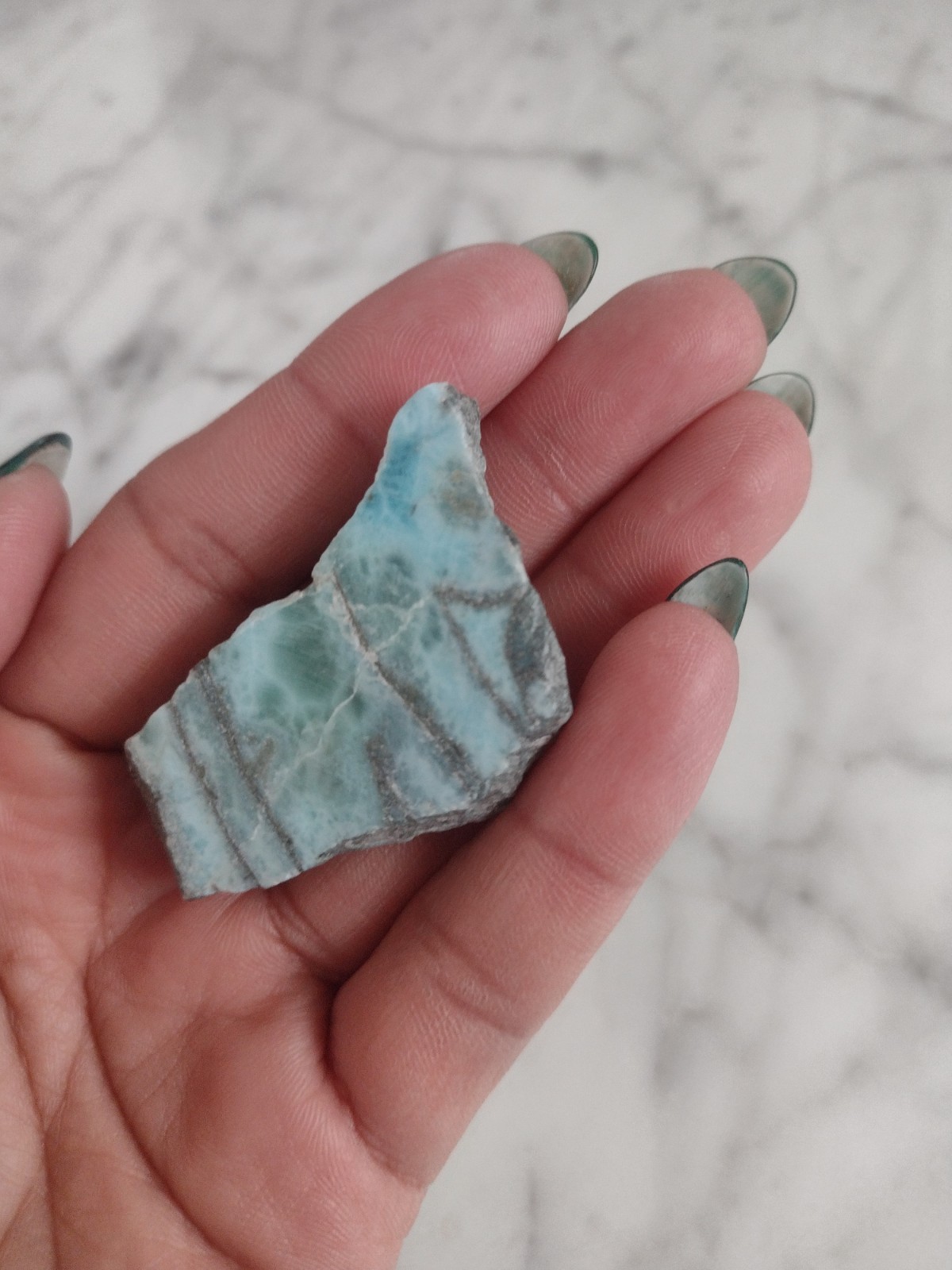 Dominican Republic LARIMAR Stone Specimen Crystal Polished Rare Stone L7