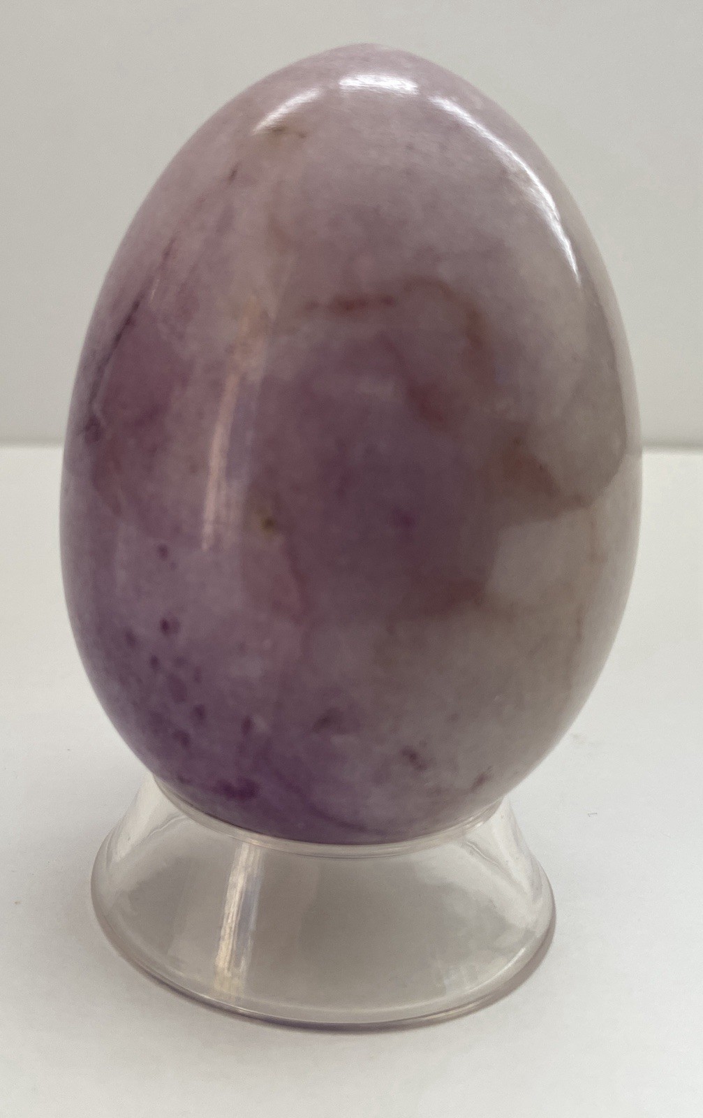 Natural Onyx Stone Egg With Stand Hand Polished Banded Agate Calcite Crystal