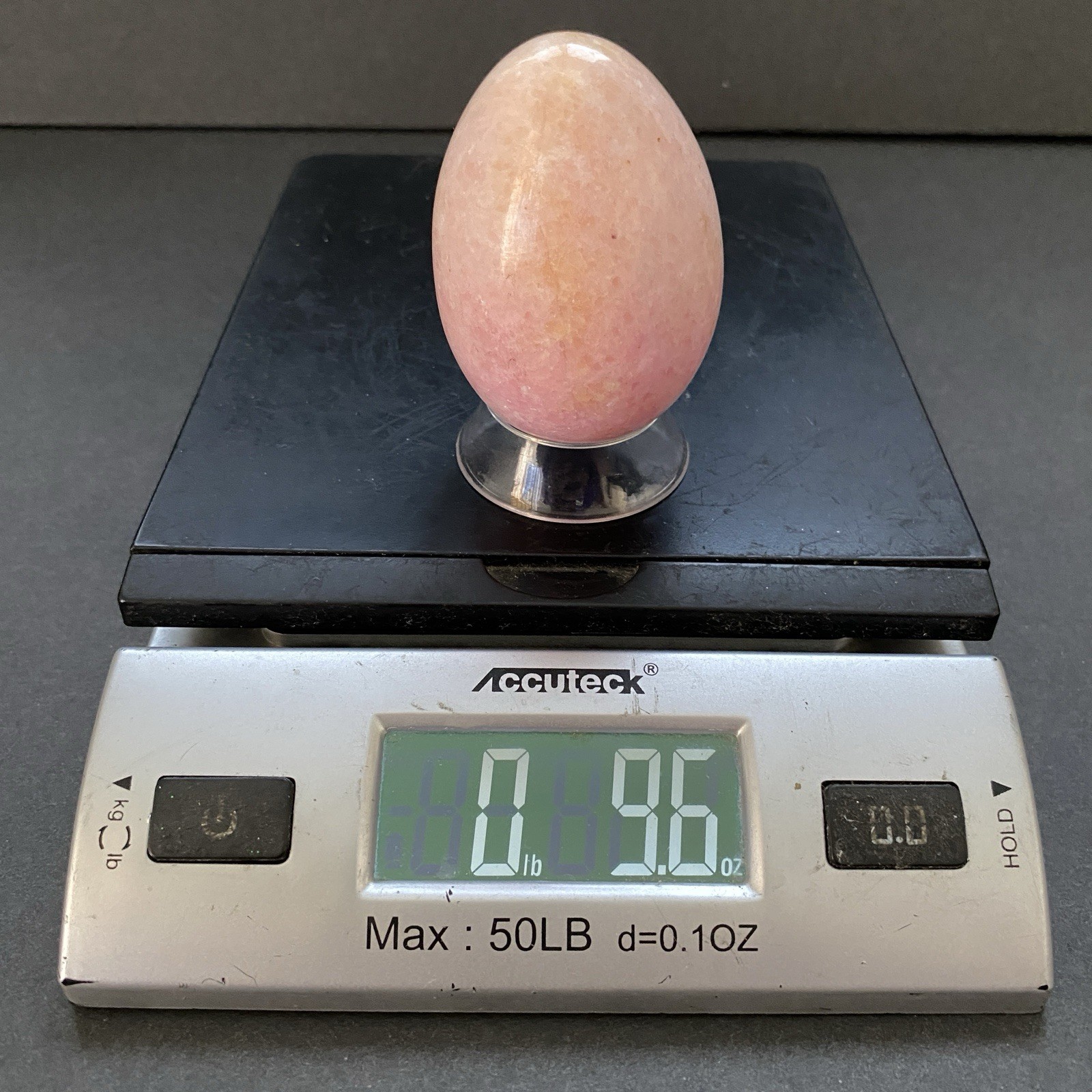 Natural Onyx Stone Egg With Stand Hand Polished Banded Agate Calcite Crystal