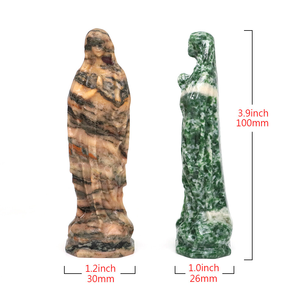3.9″ Virgin Mary Prayer Sculpture Natural Healing Crystal Carved Home Decor Gift