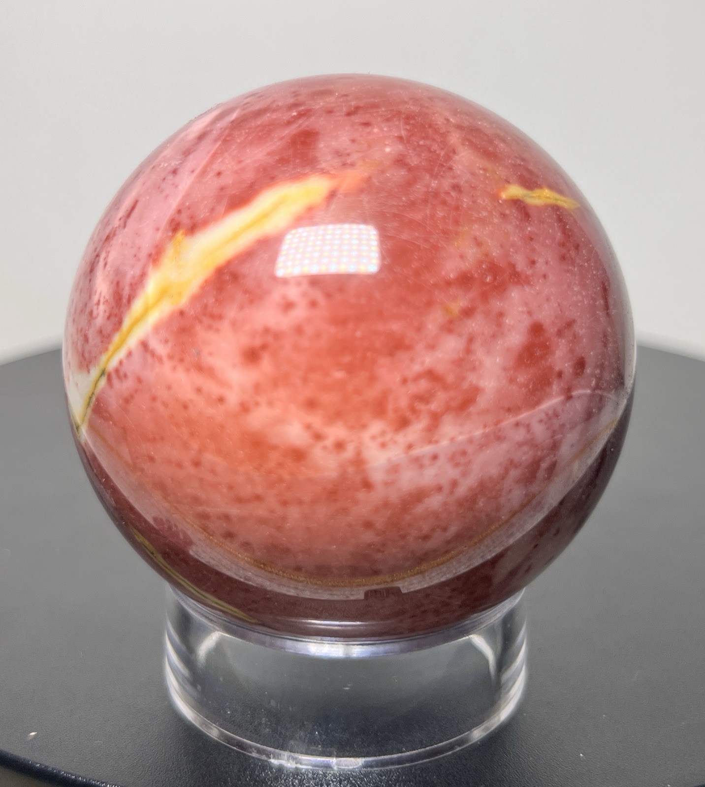 Mookaite 3 Piece Set – 2 Towers & Sphere (65mm) w/holder -see description & pics