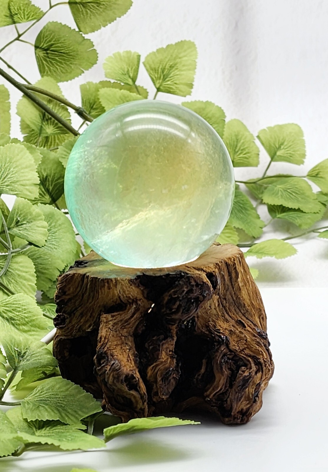 Candy Flourite Sphere, Free Lighted Wood Base, Crystal Sphere, Flourite Sphere