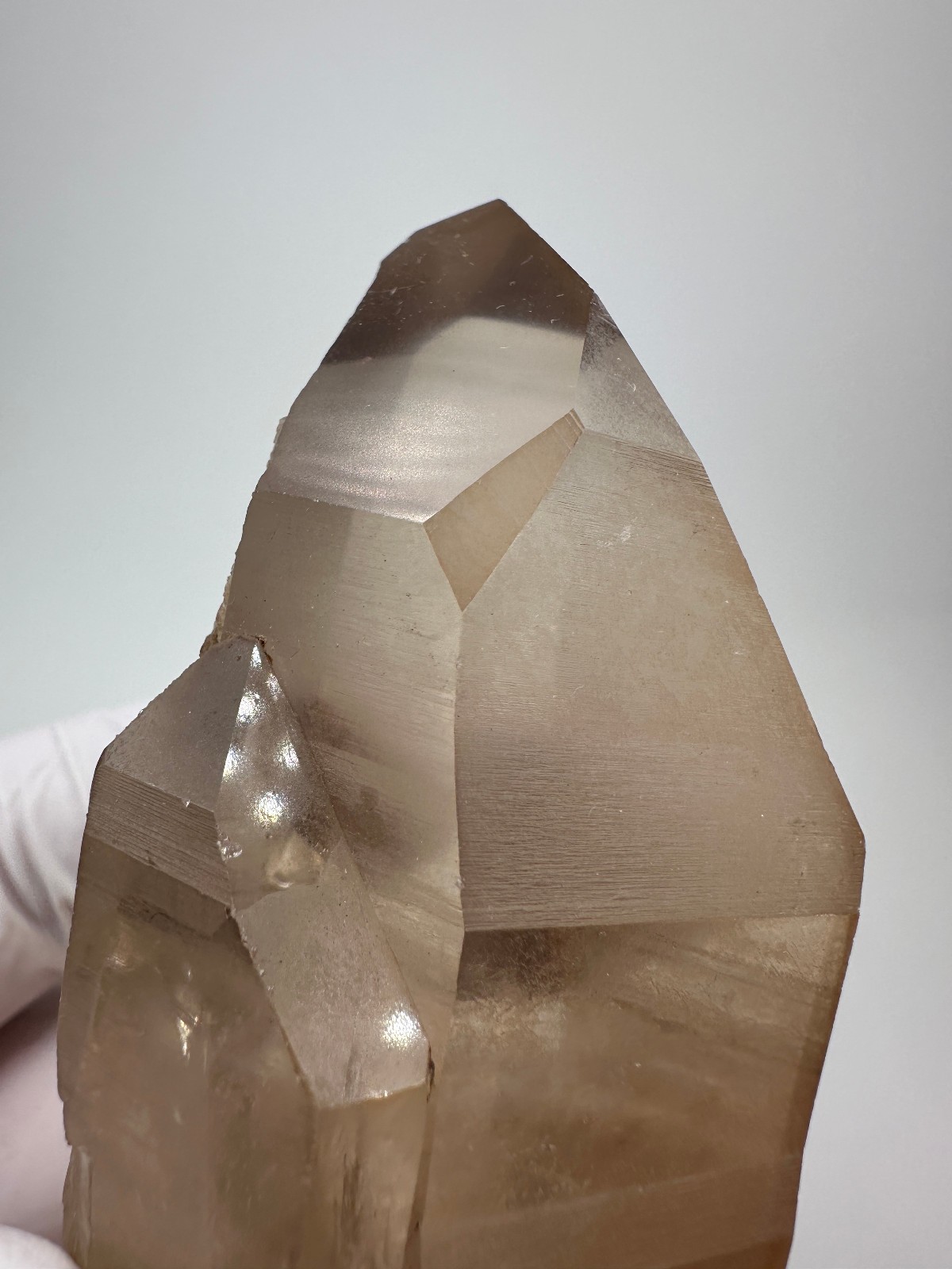 Large Clear Lemurian Seed Quartz Crystal Smokey Point__Serra do Cabra