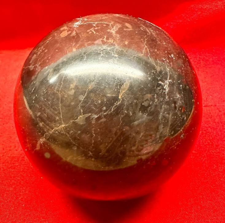Marble or Granite BALL Sphere Black Brown Polished Carved Natural Stone ~3″ dia