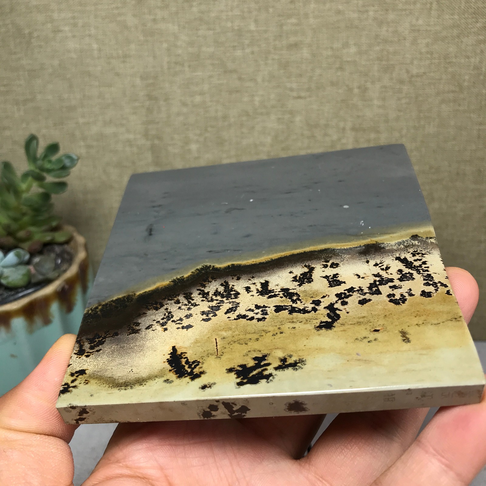 Natural Chinese painting stone crystal ornaments for home decoration 202g A5361