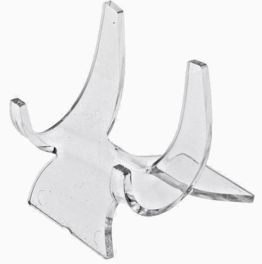 2 Curved Stands Clear Acrylic Display Easel Stand for Rock Fossil Mineral Small