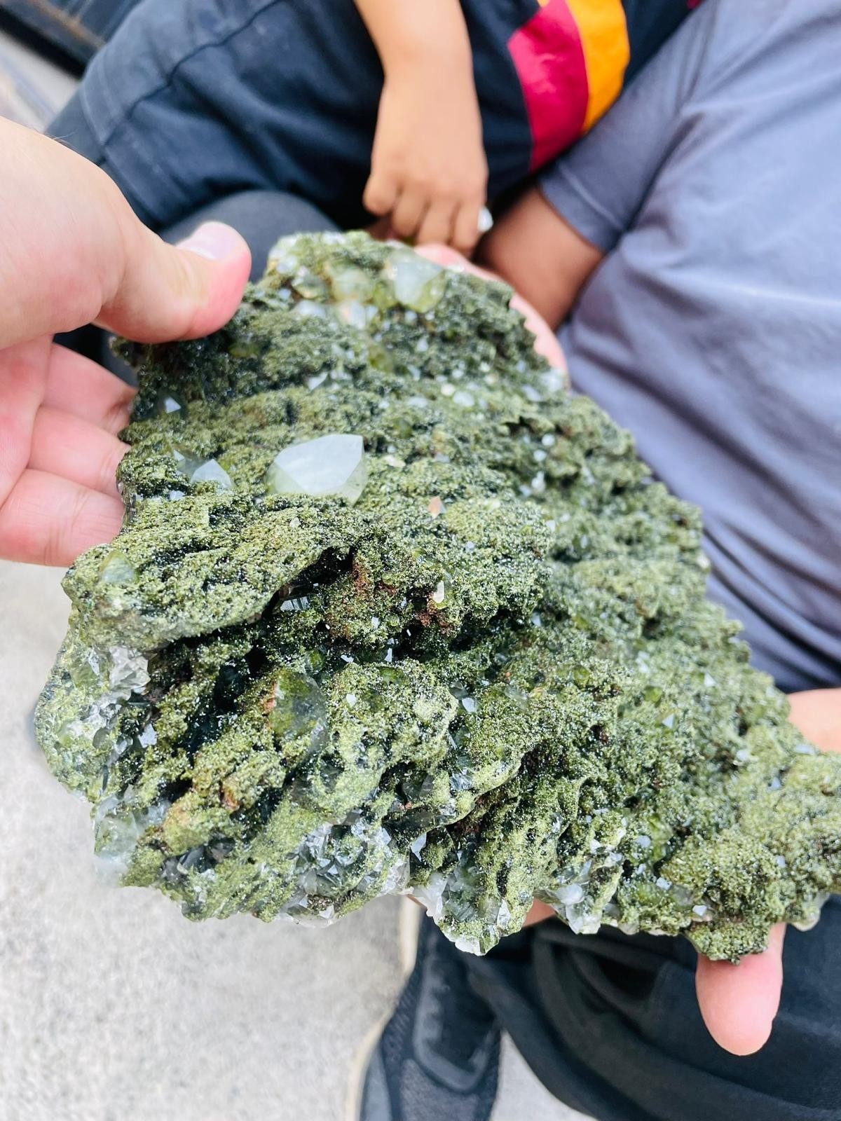 Large Natural Green Mineral Specimen – Believed to be Epidote – Raw Crystal Clus