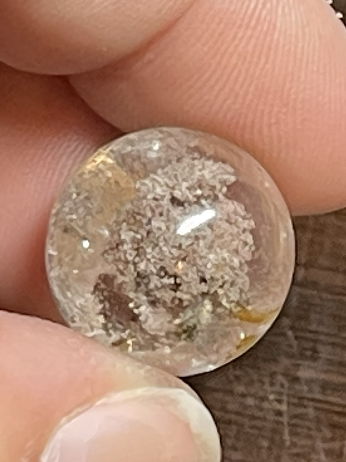 Garden Scenic Quartz with Rainbows Mini Sphere Ball Orb Marble 15.3mm 4g