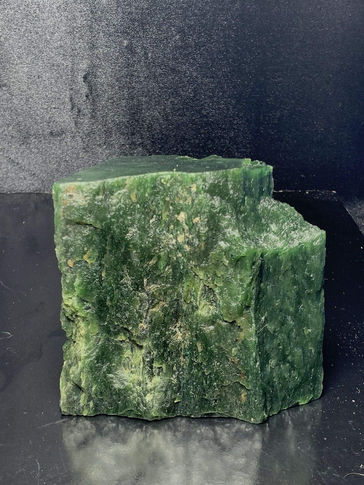 Top Quality Nephrite Jade Rough Stone 1.024kg 4x4x2″ Raw Green Mineral Specimen