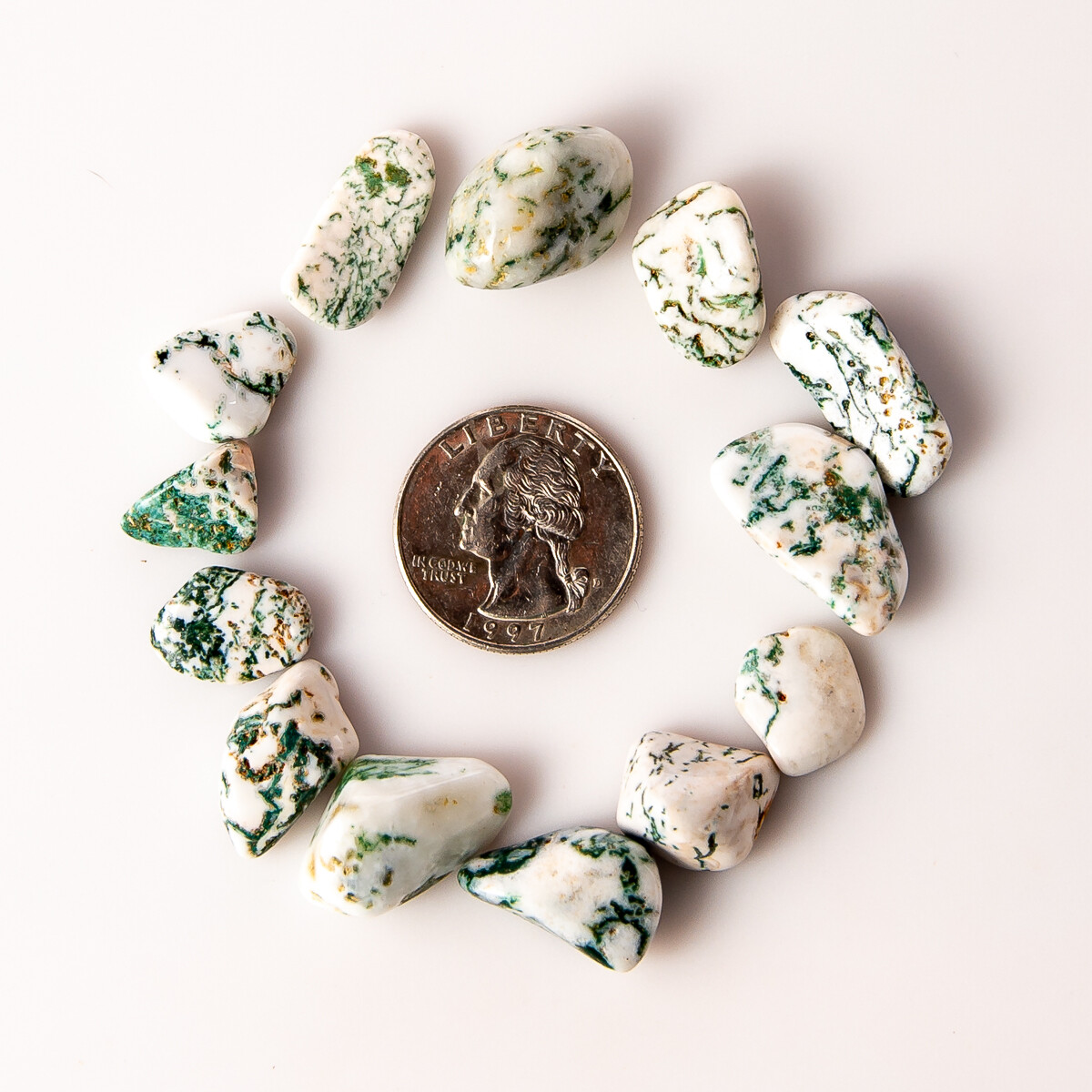 25g Tumbled Small Tree Agate Gemstone Crystals 10-20 Stones Dendritic Specimens