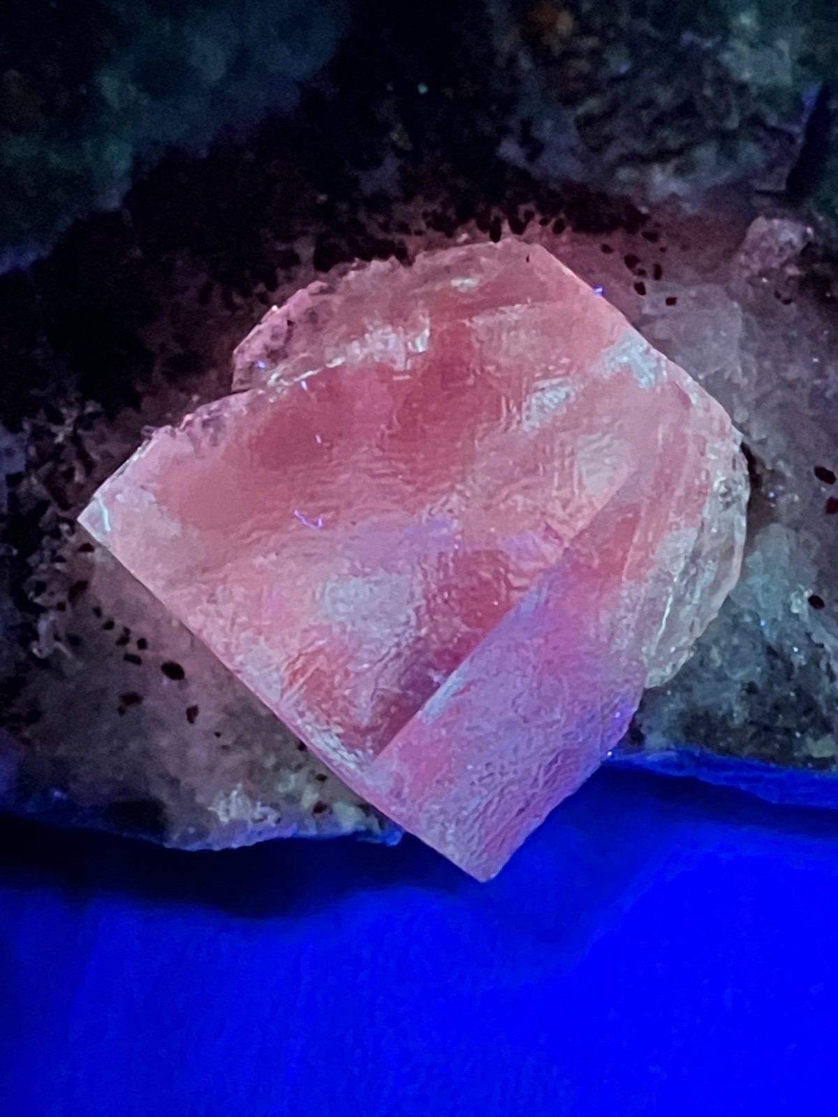 Fluorite “Red Pocket” 2007-2008 “Rare” U.V. Ojuela Mine, Mapimi, Durango, Mexico
