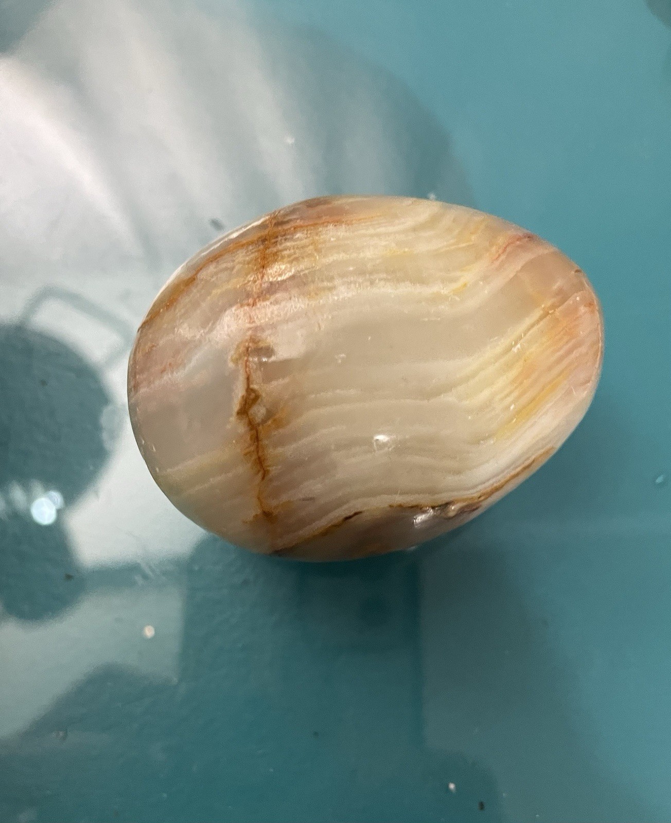 Vintage Lacquered Agate Polished Egg 2 1/2 Inches Long
