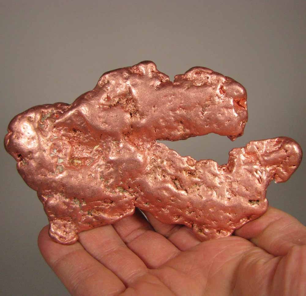 5.3″ NATIVE COPPER NUGGET – Keweenaw Peninsula, Michigan – 1.2 lbs.