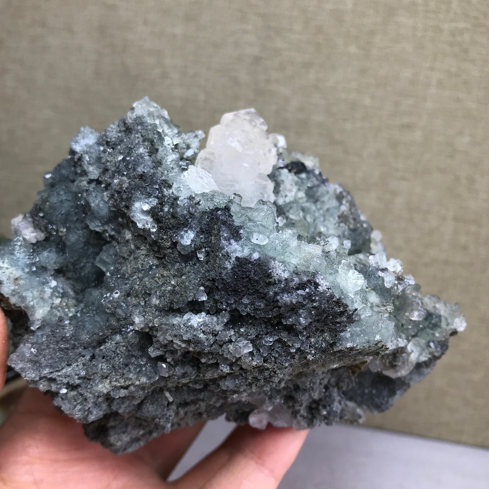476g NATURAL Green Cubic FLUORITE paragenesis Crystal Cluster Specimen A4780