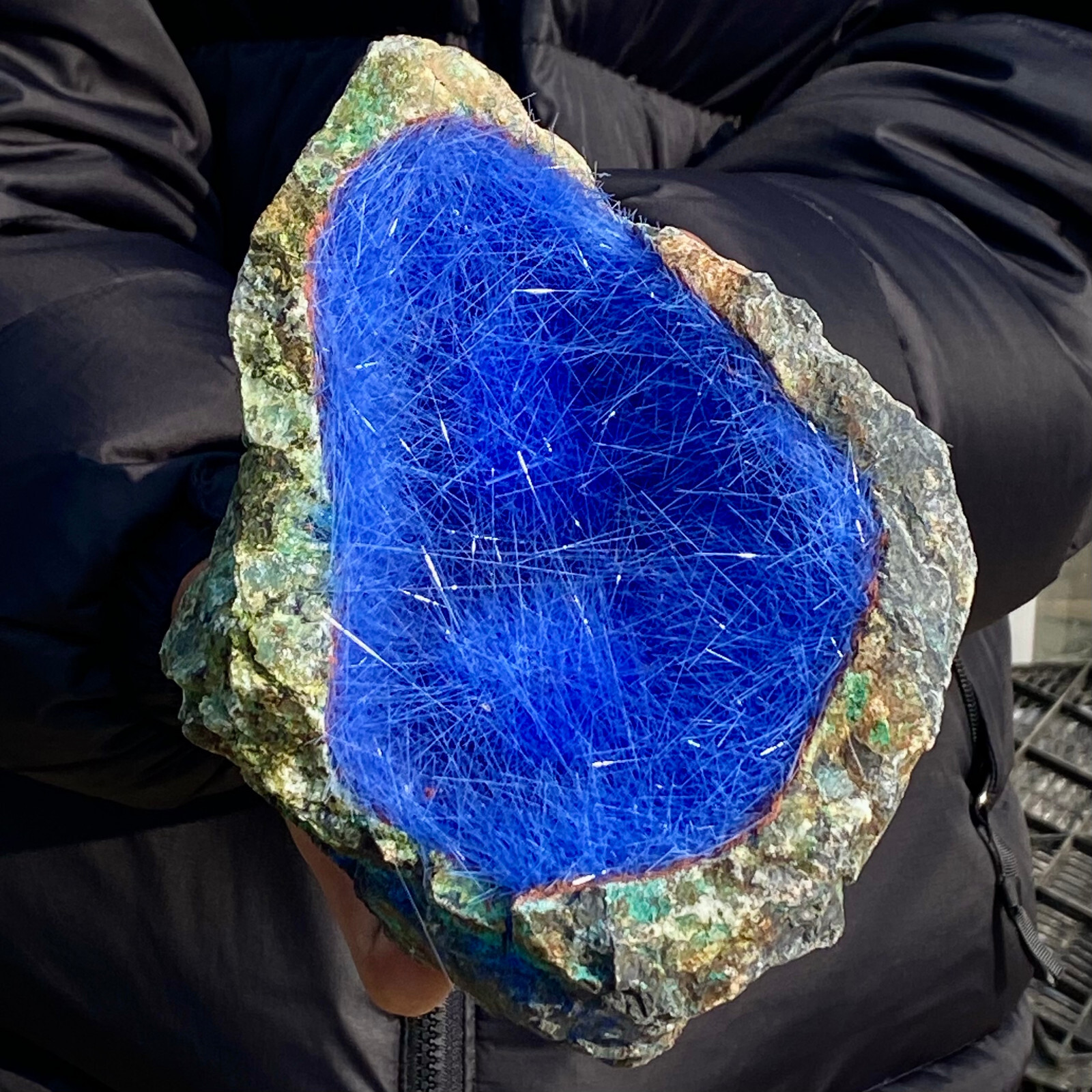 7.17LB Natural Blue Needle Iron Ore Mineral , Original Ore Quartz Crystal