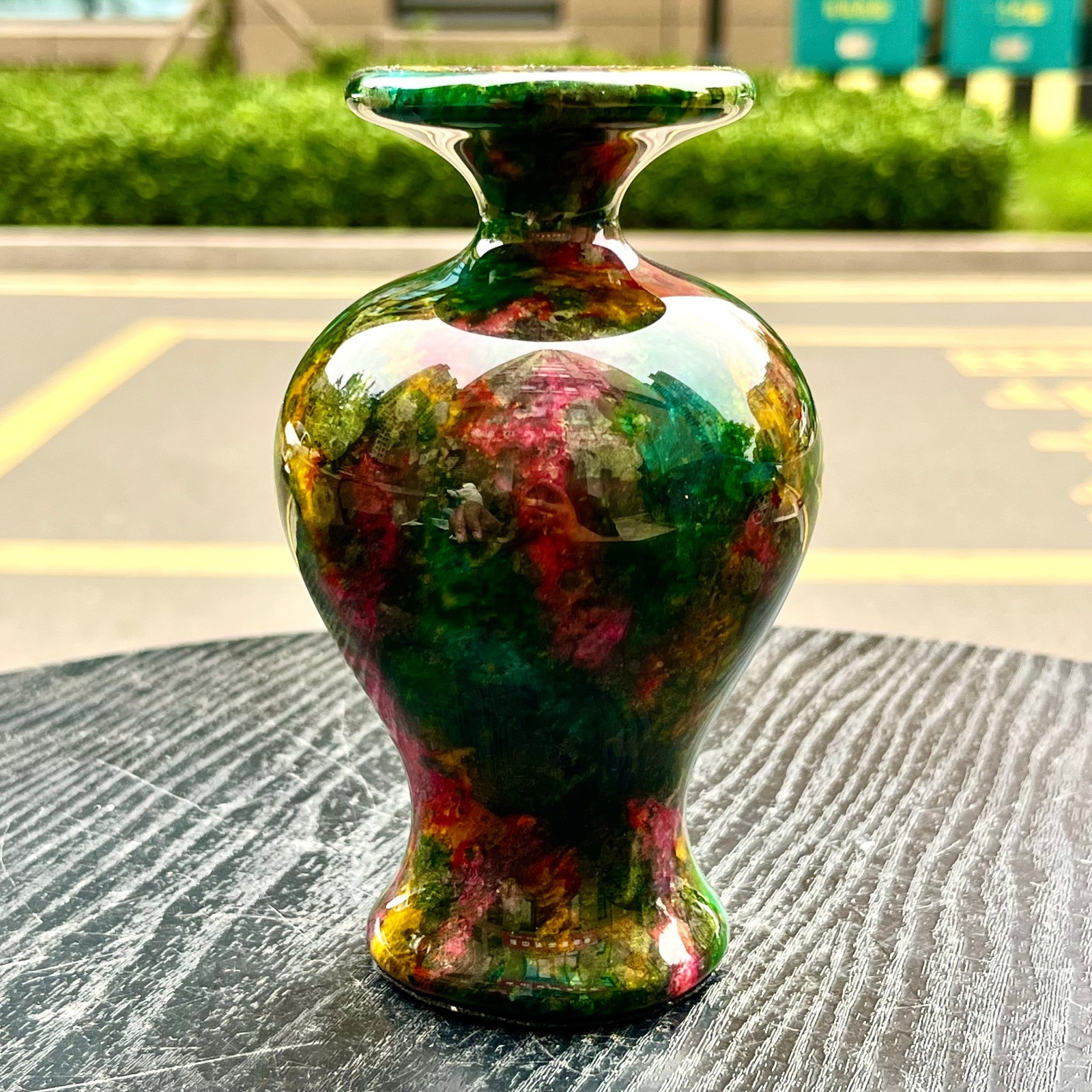 1.94LB Natural “Seven Colors Jade” vase specimen -Taiwan China