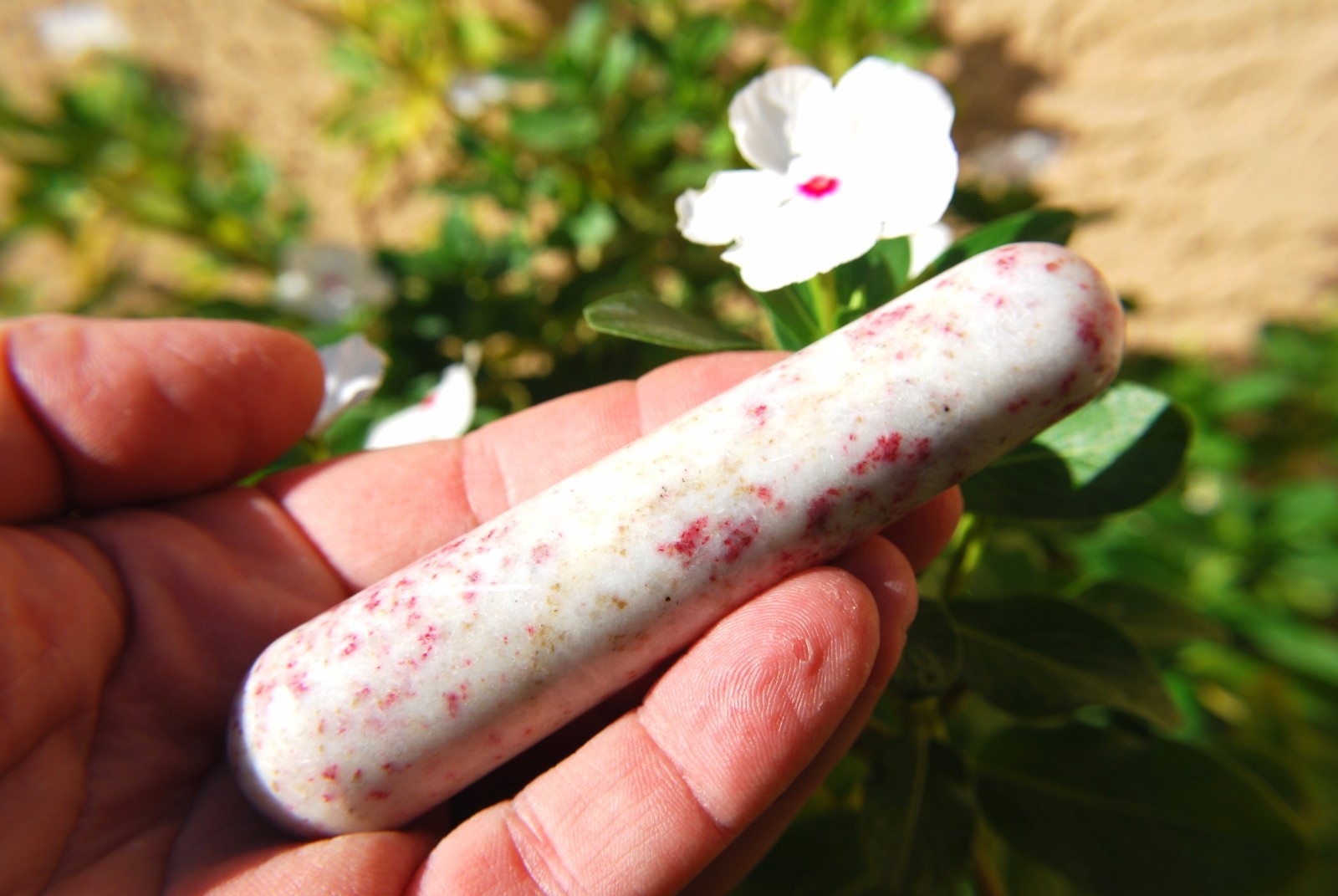 CHARGED 4.0″ Cinnabrite Crystal Massage Wand Reflexology Energy Healing REIKI