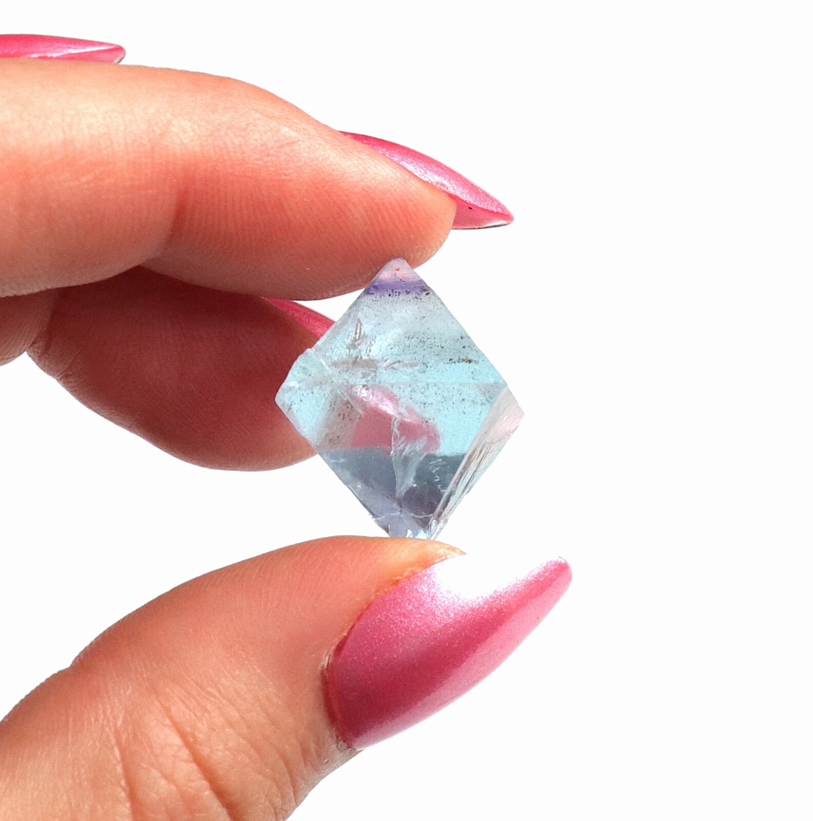 Fluorite Octahedron Gemmy Sky Blue Color Cave In Rock, Illinois 2.4 Cms