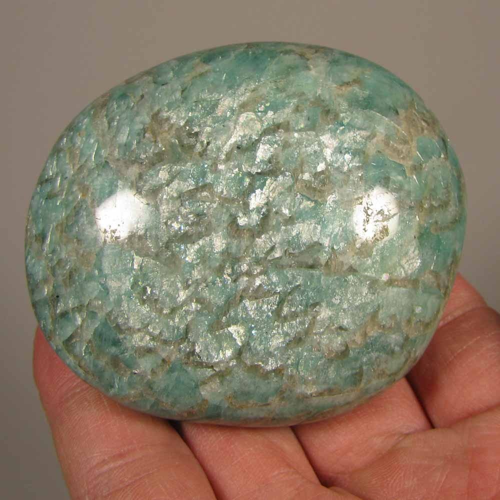 2.7″ AMAZONITE Gemstone Polished Palm Stone – Madagascar