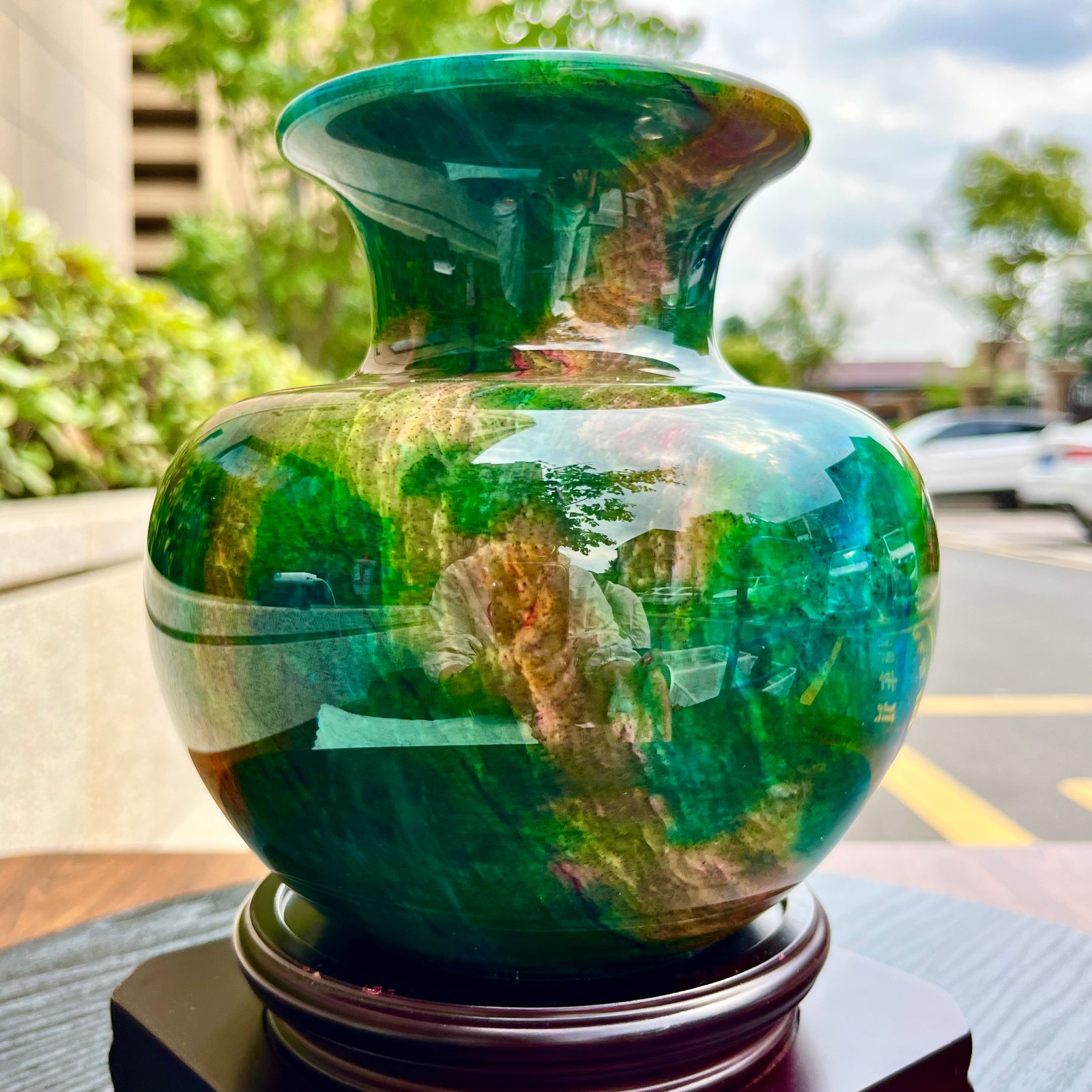 3.78LB Natural “Seven Colors Jade” vase specimen -Taiwan China
