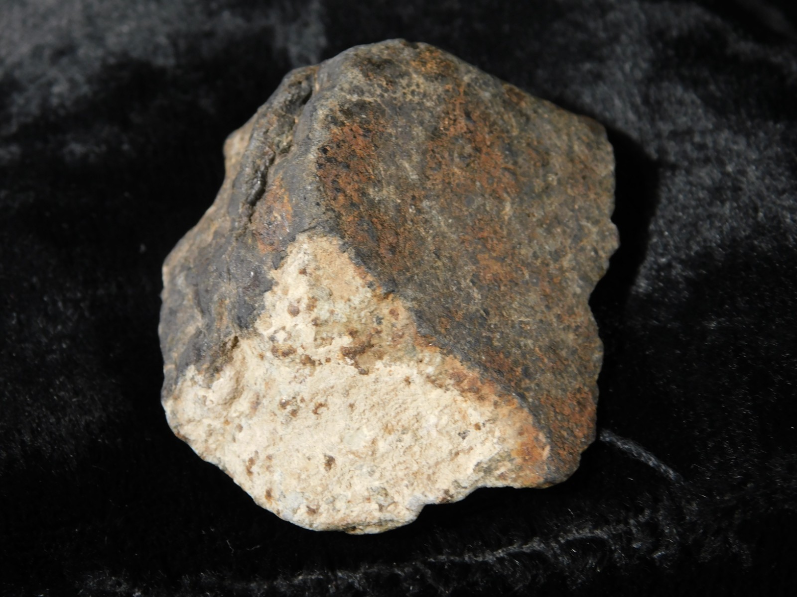Stony METEORITE With Dark Fusion Crust 100% Natural Fell in Libya 42.2gr