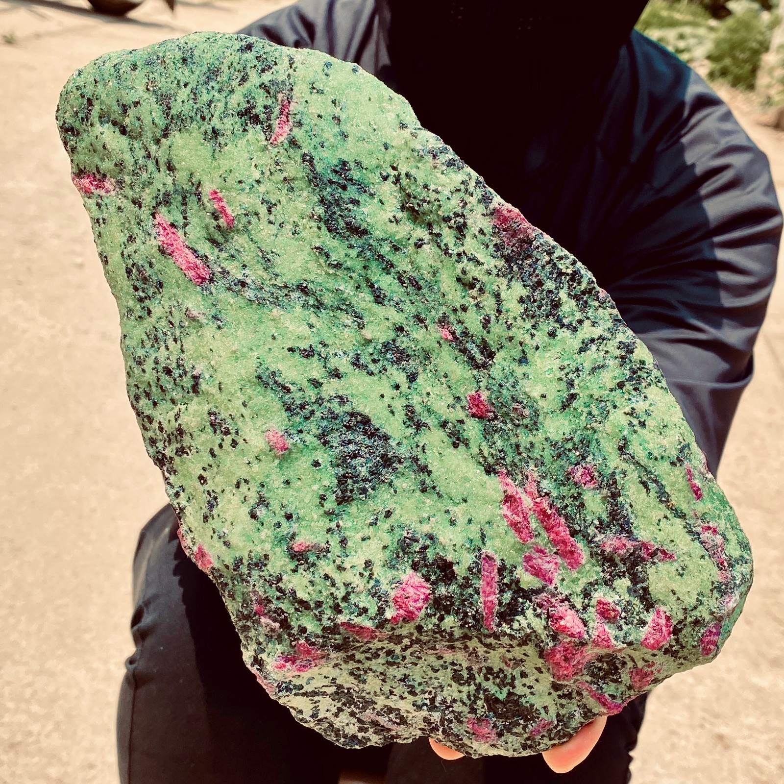 6.72LB Natural red and green treasure Quartz Crystal Rough Gemstone Specimen