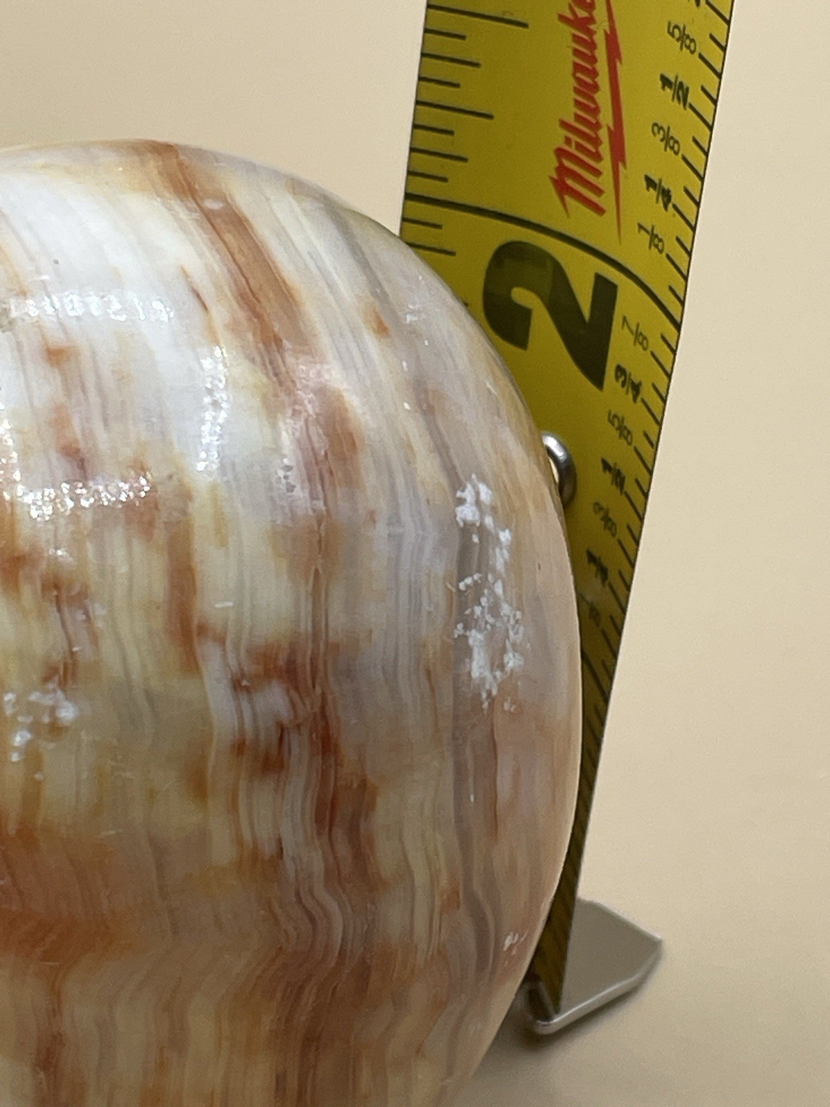 Orange Banded Agate Egg No Stand Has Blemishes 300g