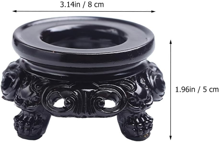 Black Wooden Display Stand for Crystal Sphere Quartz Ball Holder, Hollow Wood…