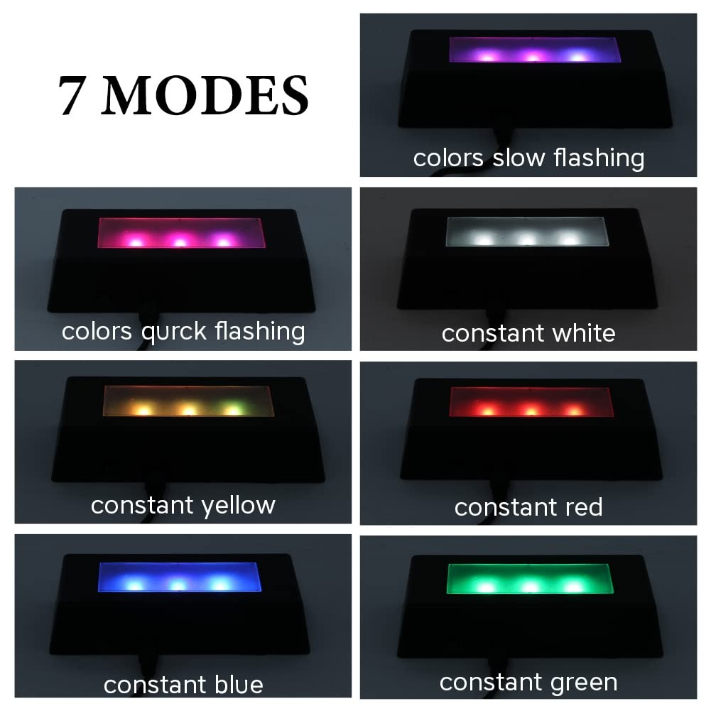 2 Pack Light Stand Base, 7 Color Rectangle Display Pedestal Lighted