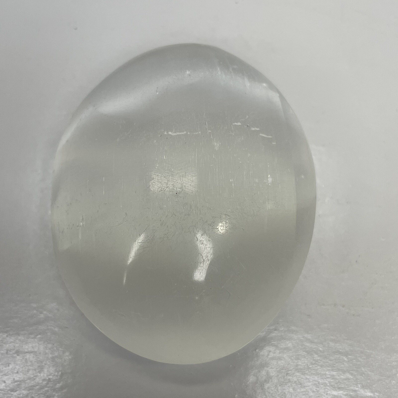 Kalifano Selenite Palm Stone, Worry Stone, Selenite Crystal, Gypsum