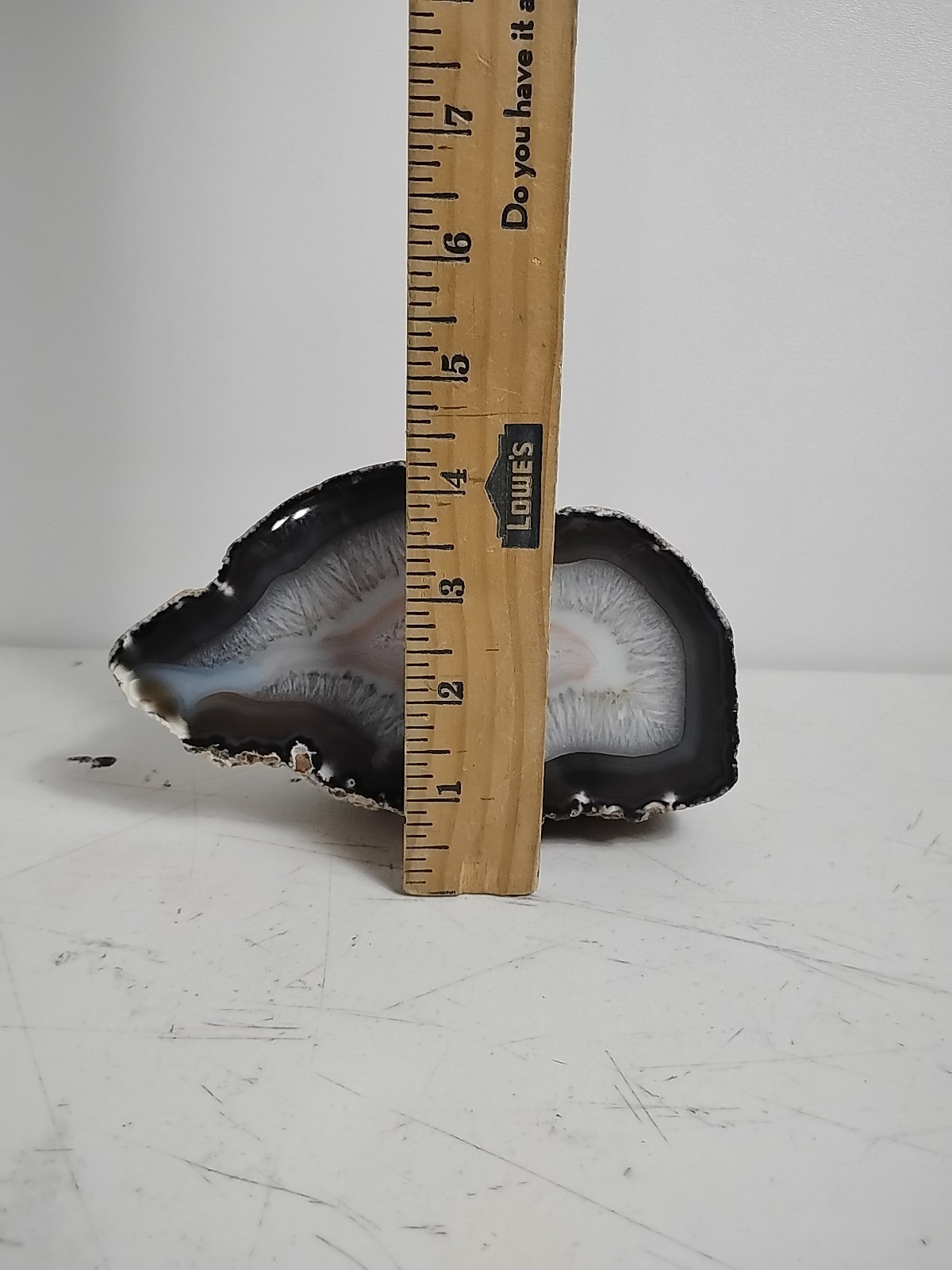 Geode Half Cut and Polished Origin Unknown White/Brown/Dark Brown – SEE PICS!!!