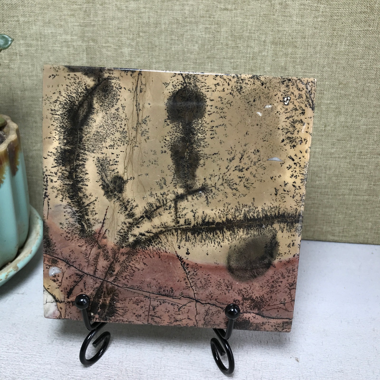 Natural Chinese painting stone crystal ornaments for home decoration 259g A5362