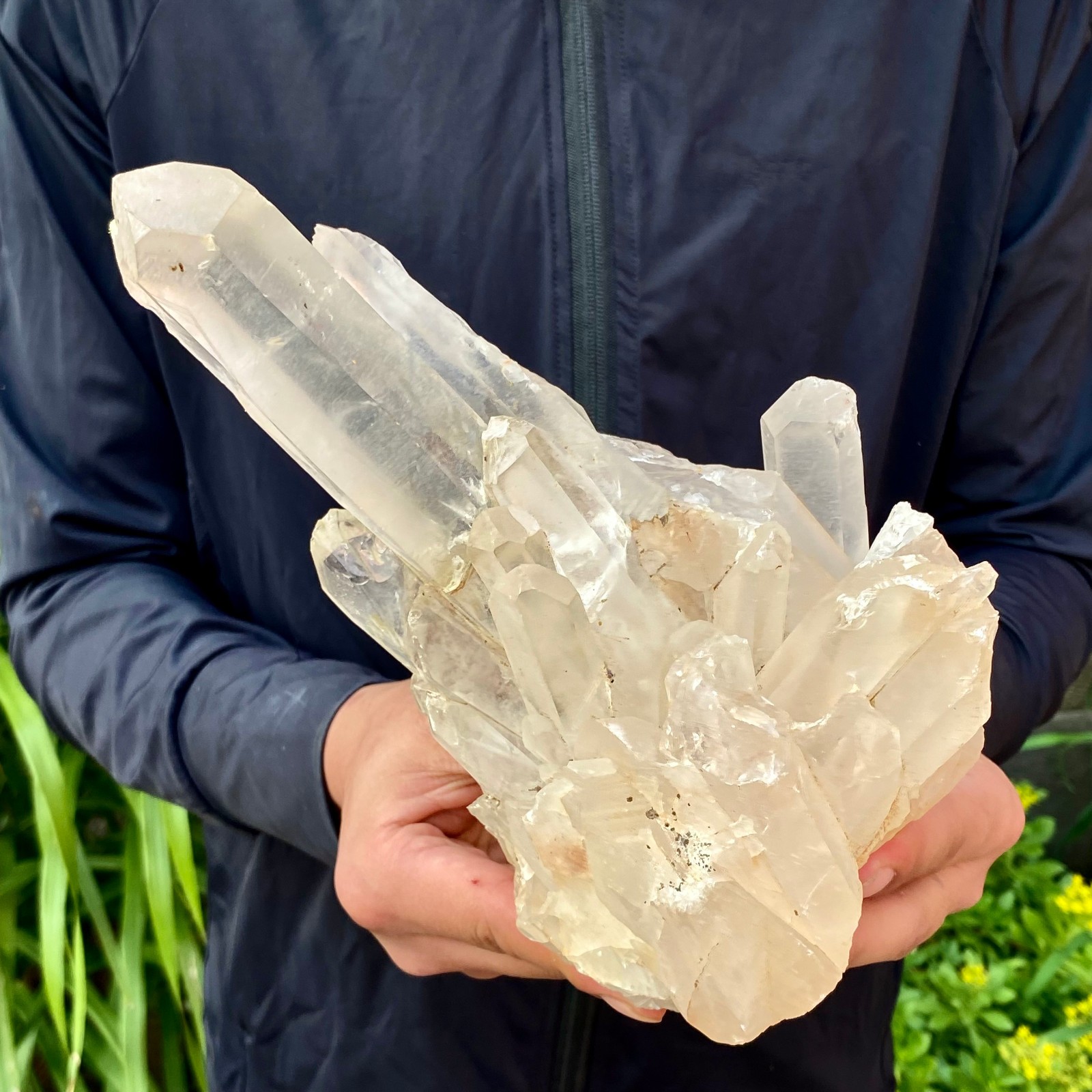 3.19LB Natural White Clear Quartz Crystal Cluster Rough Healing Specimen