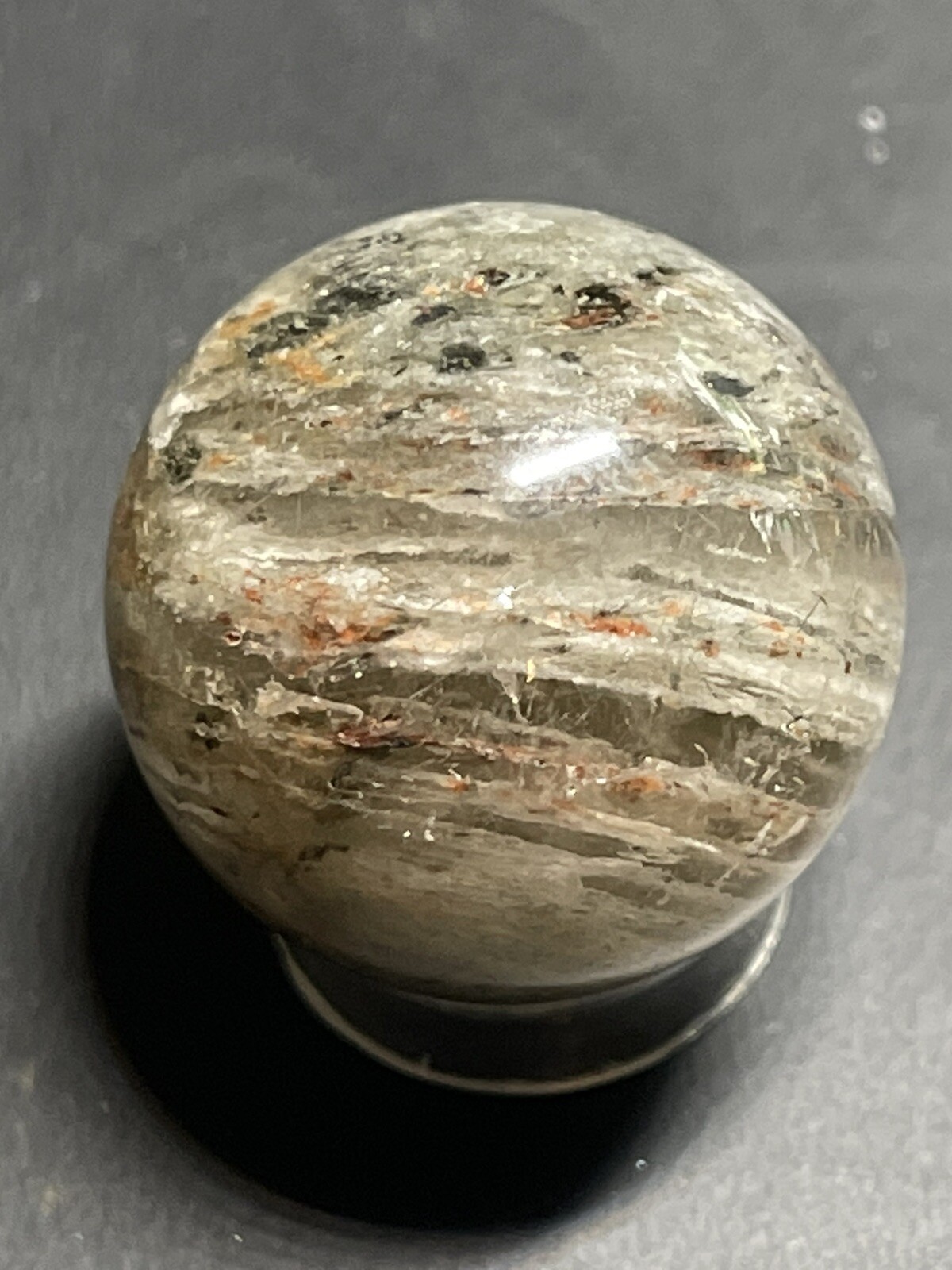 Amphibole Scenic Thousand Multi Layer Quartz Sphere Ball Orb Marble 22.5mm, 14g
