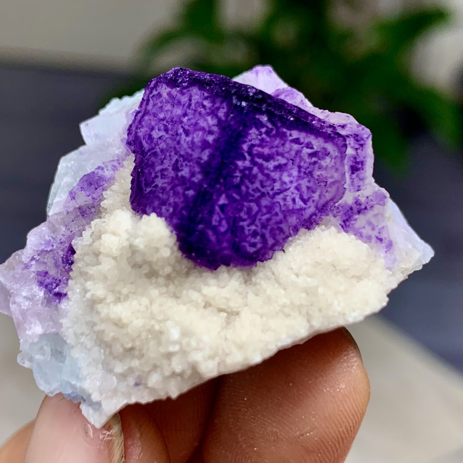 38G Natural Purple “QR Code”Fluorite Cluster Crystal Mineral Specimen/Guizhou