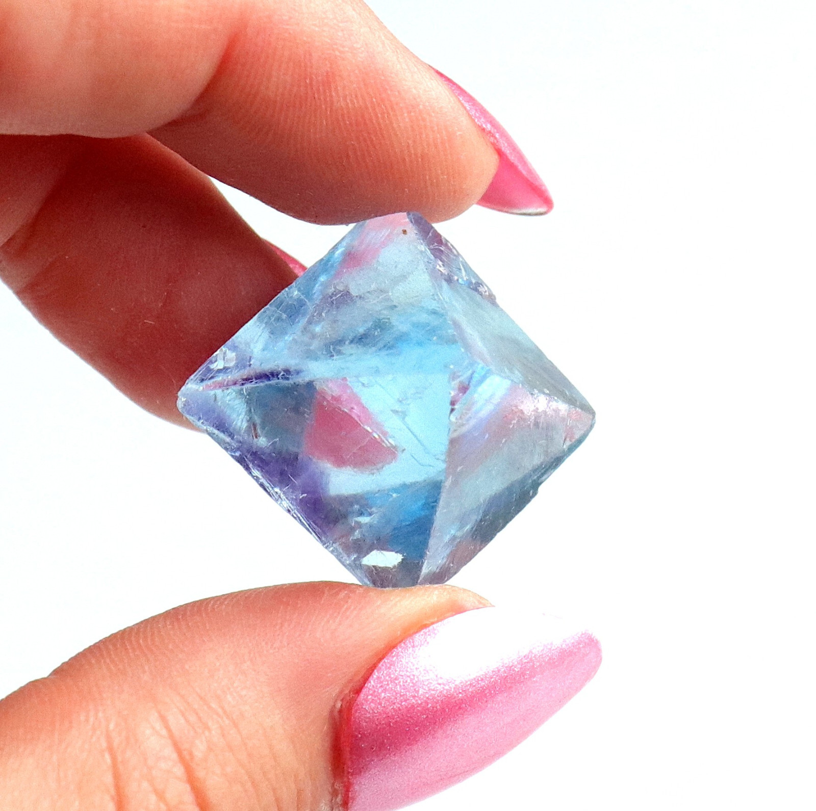 Fluorite Octahedron Gemmy Sky Blue Color Cave In Rock, Illinois 2.9 Cms