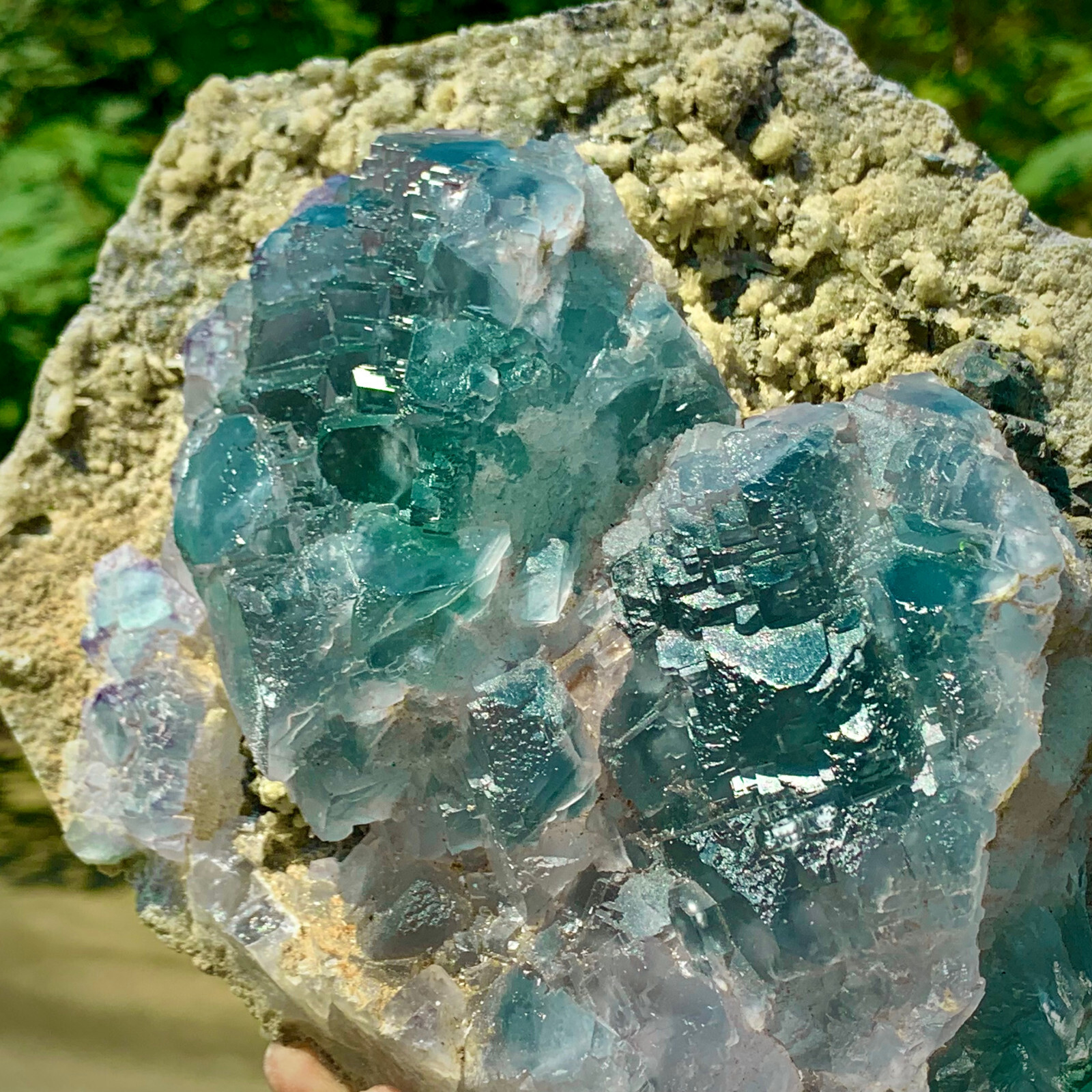 5LB pound rare transparent blue cubic fluorite mineral crystal sample/China-