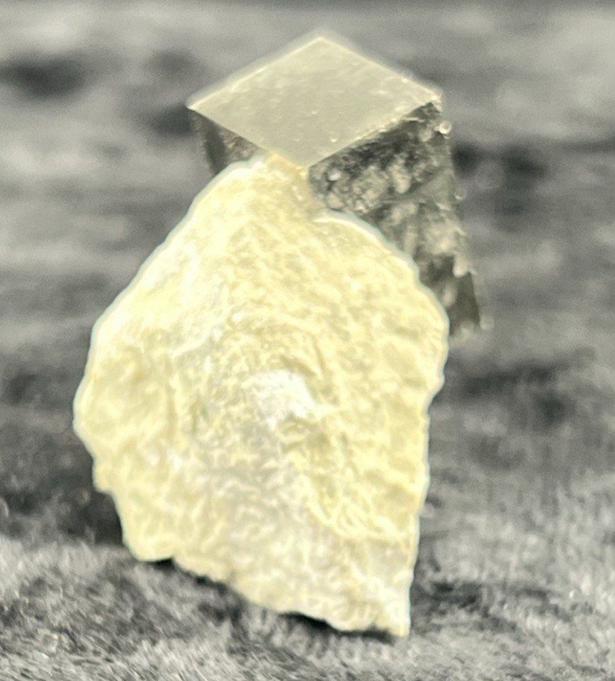 Pyrite Cube on Limestone Matrix from Mina Ampliación A Victoria, Navajún, Spain.