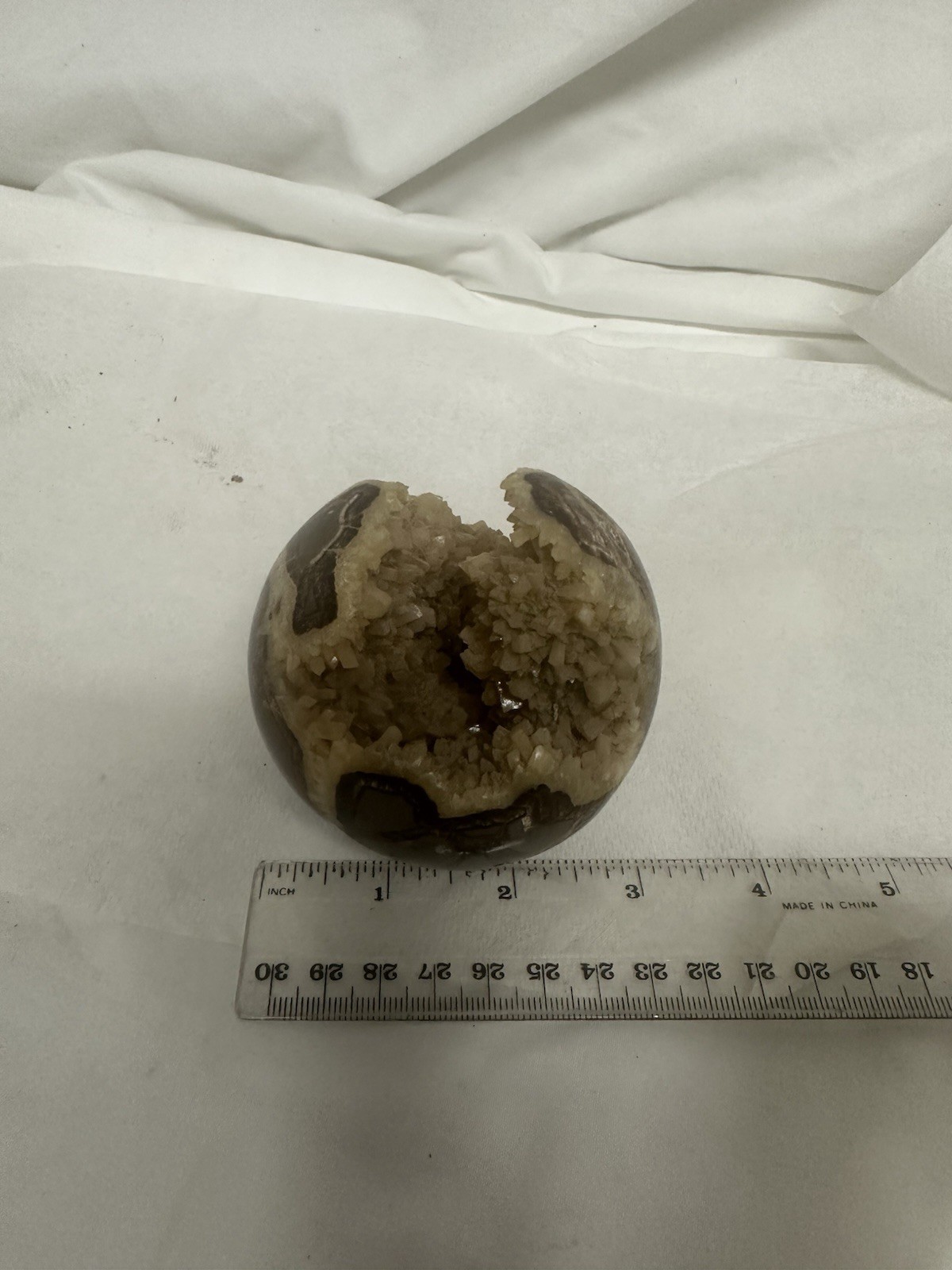 Septarian Dragon Stone Sphere Geode Calcite Druzy Crystal Ball Polished Sphere