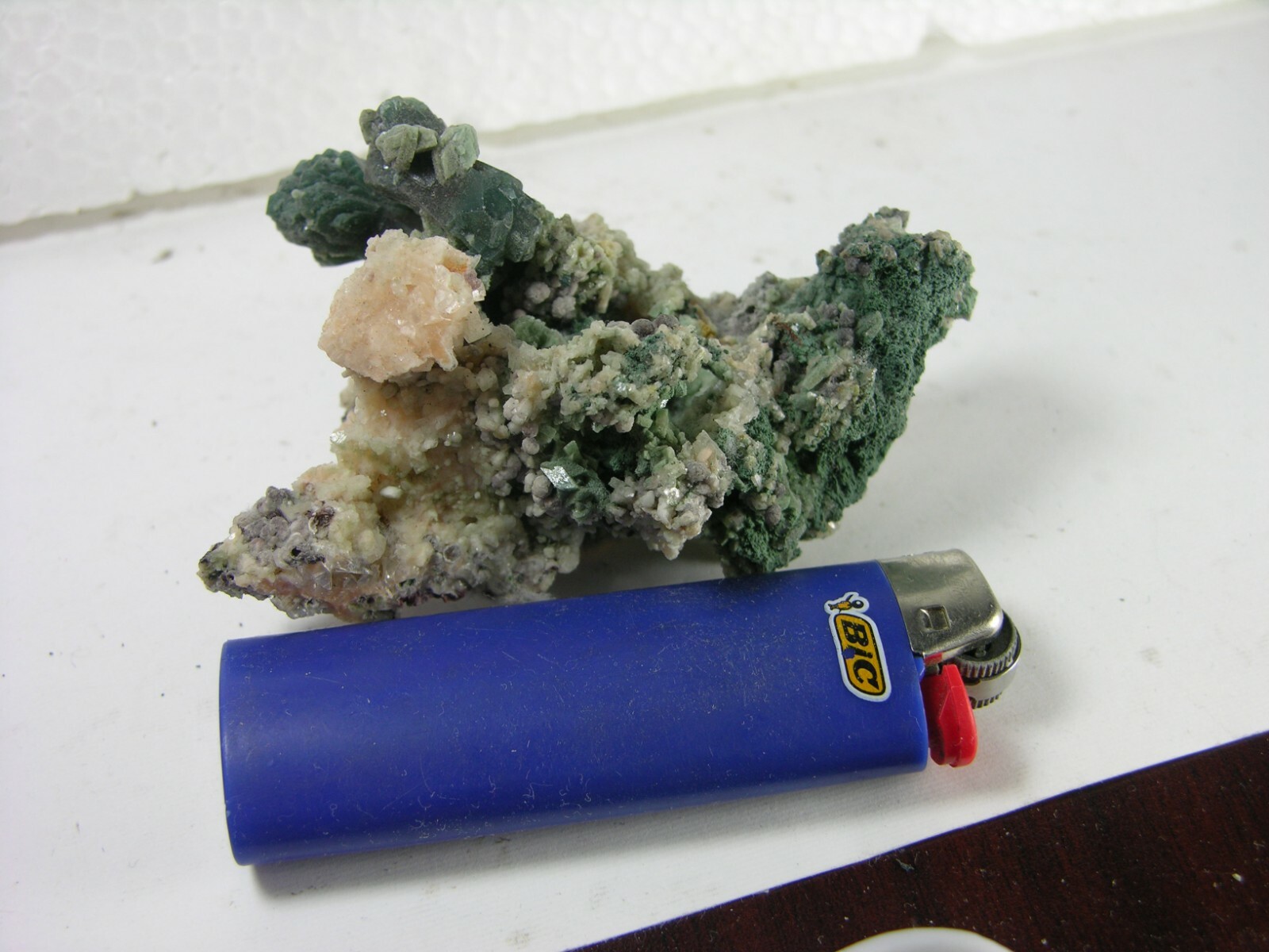 #1 81g 3 1/8 in Beautiful Natural Morocco Green Epidote In Matrix 80mm 2 7/8 oz