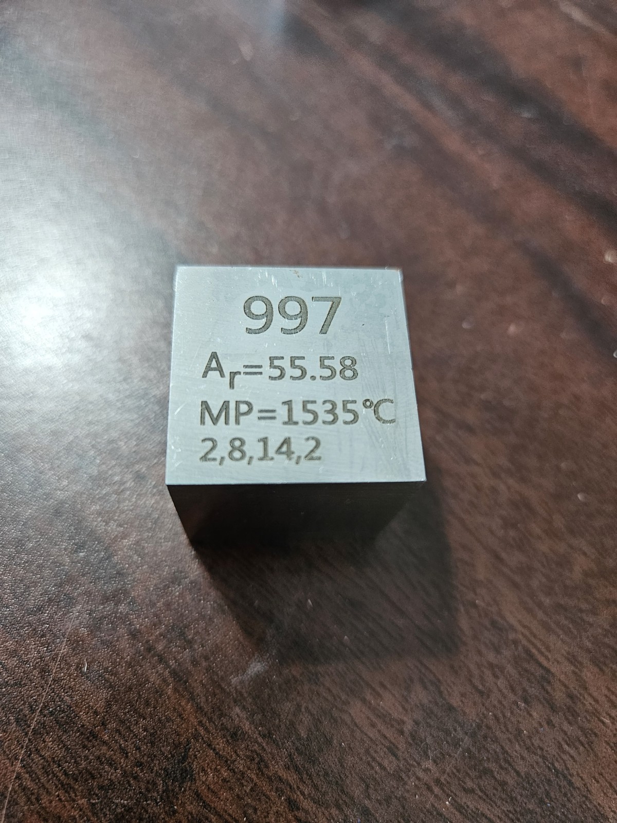 Iron Ferrum Metal Cube Fe ≥ 99.99% Element Collection 1×1 inch Cube