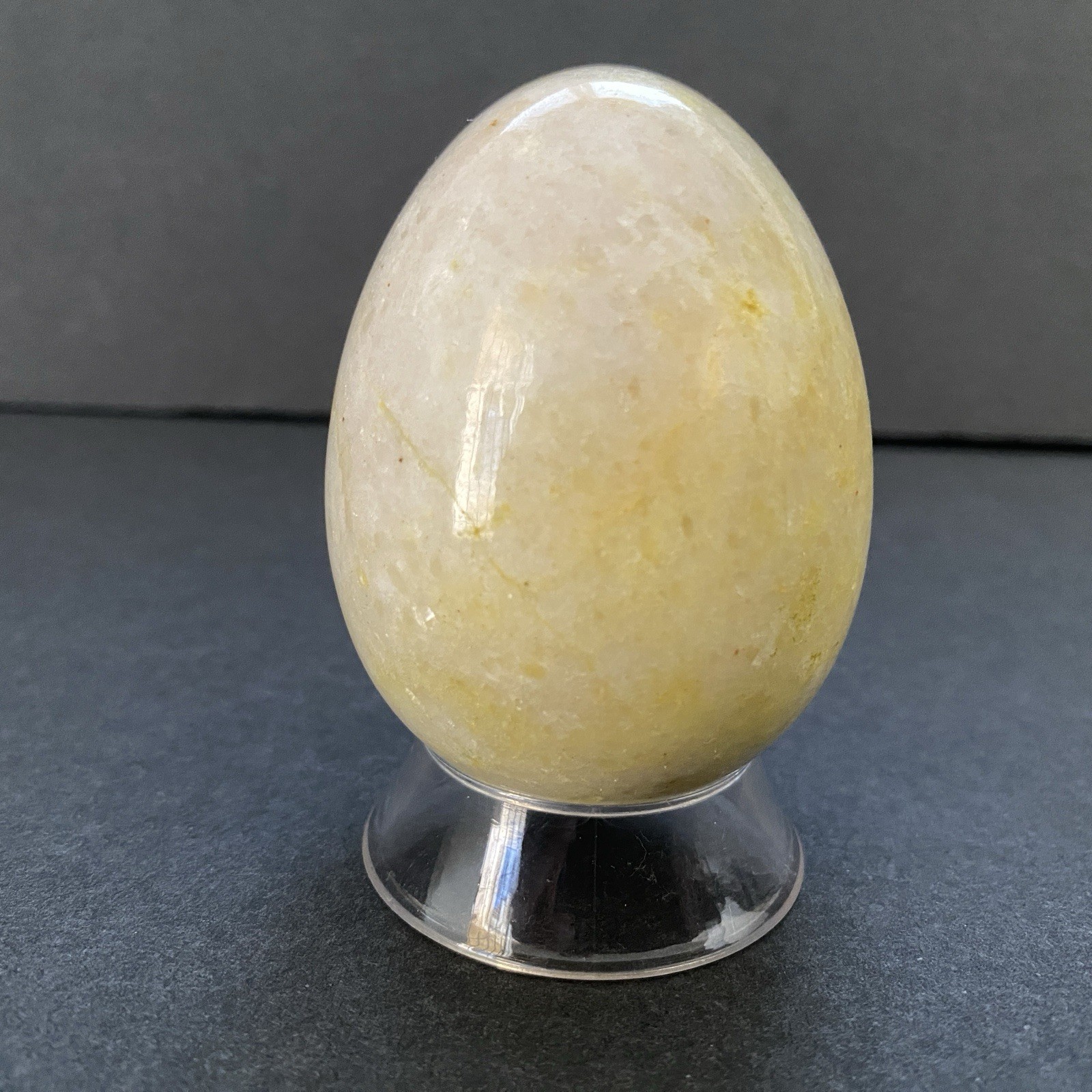 Natural Onyx Stone Egg With Stand Hand Polished Banded Agate Calcite Crystal