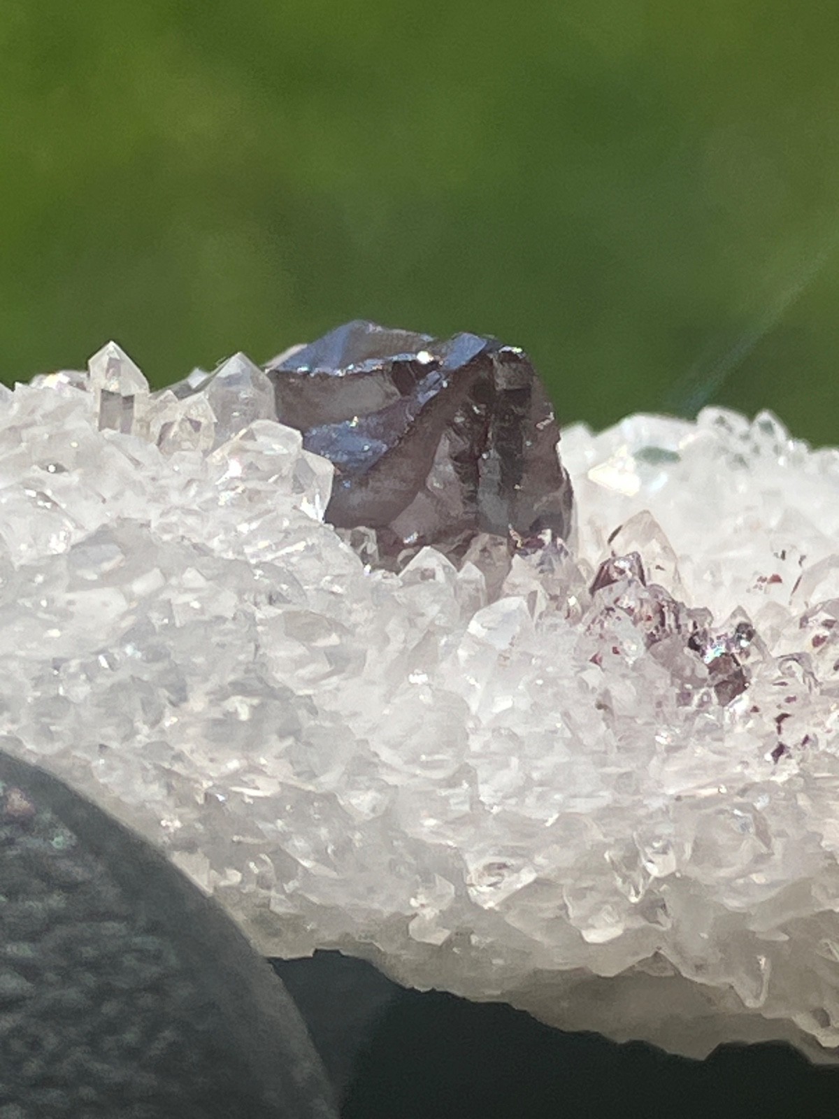 Pristine Cinnabar “drillbit” on Quartz, Calcite Tongren Mine Wanshan dist. China