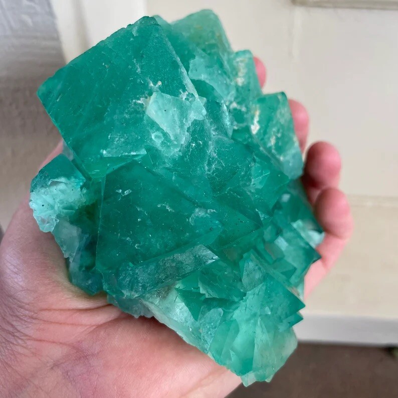 Rare 4.6” XL Riemvasmaak Fluorite Crystal Cluster 2.1lb Specimen – South Africa