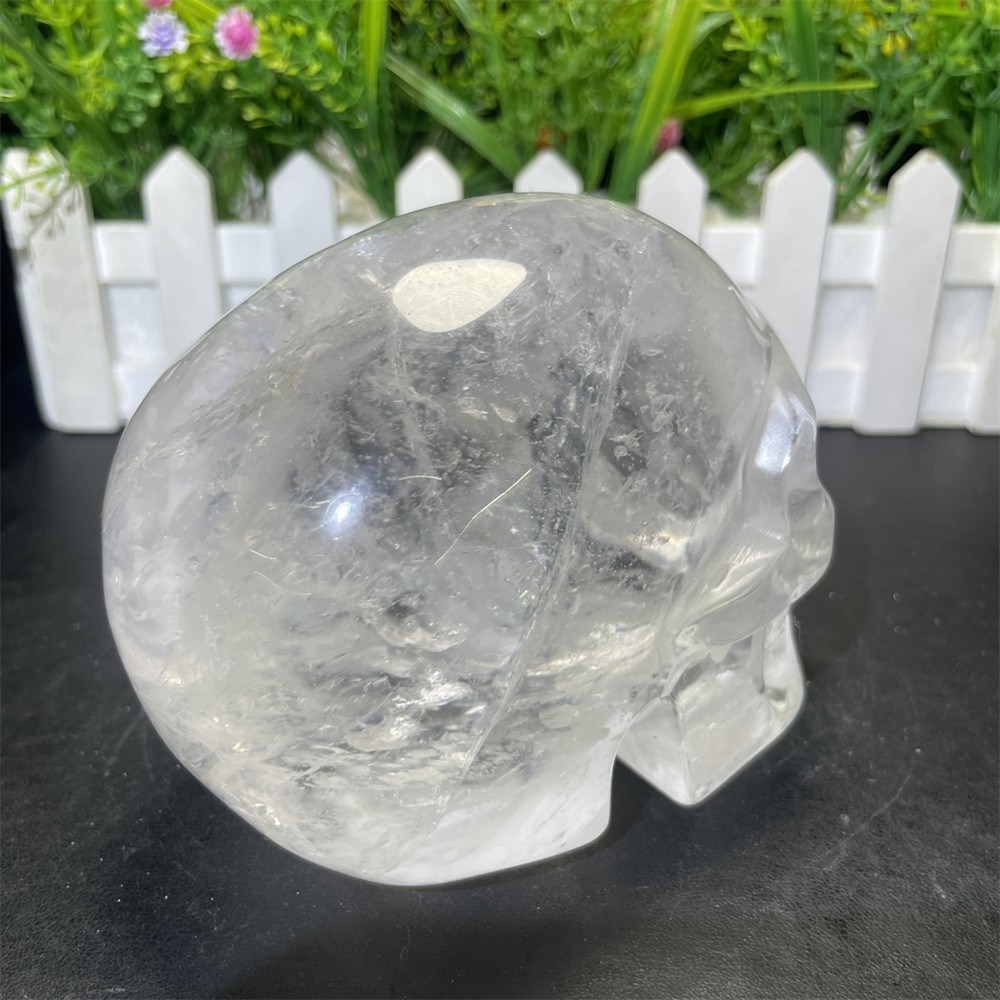 2.5LB 4.5″ A++ Natural Clear Quartz Skull Carving Crystal Healing Carved Decor