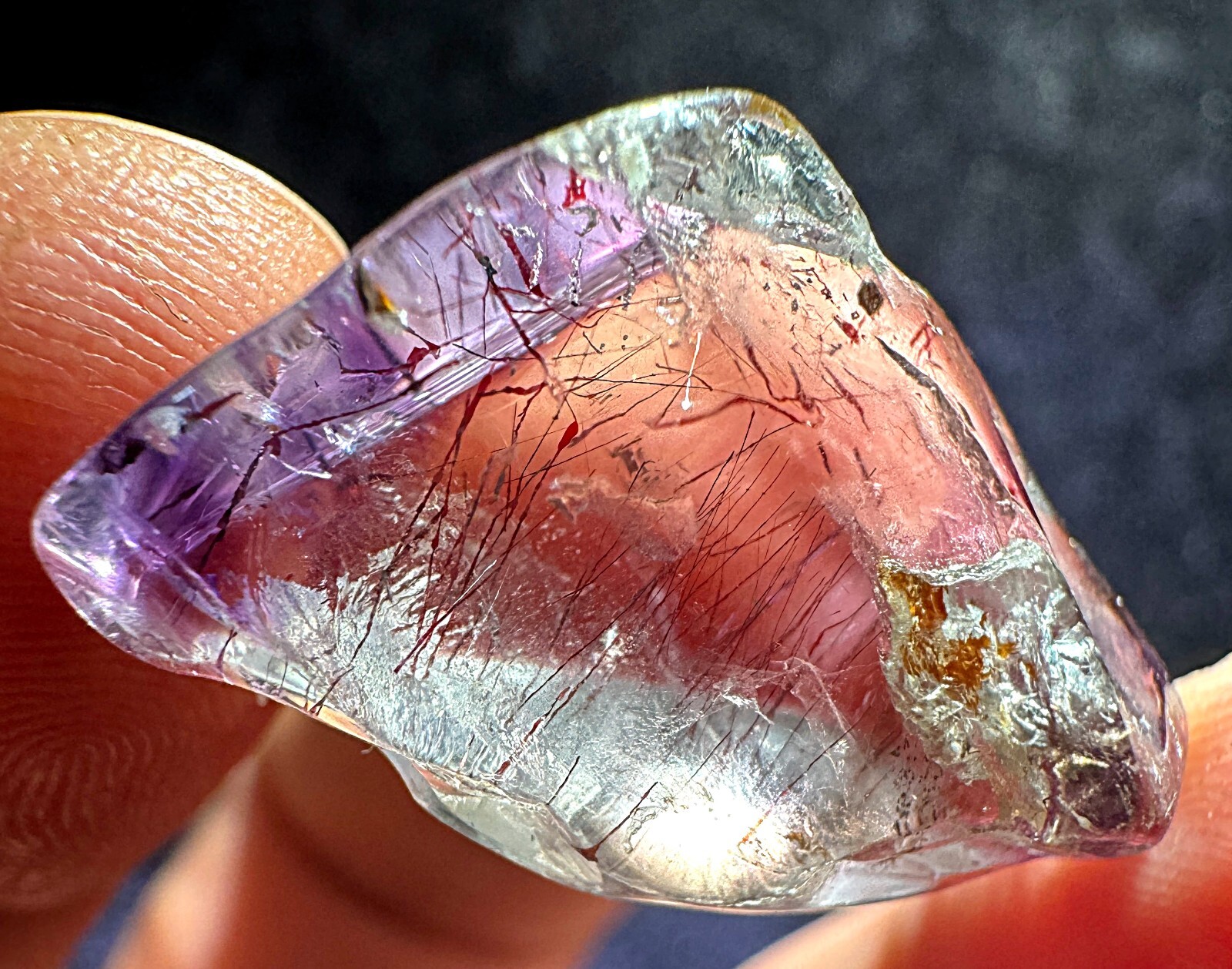 24ct Rare NATURAL Clear rutile Crystal Polished