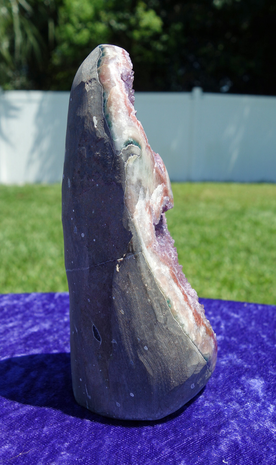 Argentina Pink AMETHYST Quartz Crystal Points in Natural Geode Self Standing